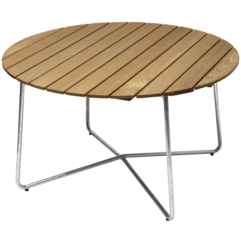 9A Tisch Ø120 cm, Geölte Eiche / Heiß Verzinkter Stahl
