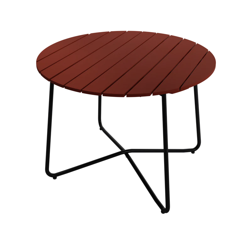9A Tisch Ø100 cm, Dunkelrot / Schwarz