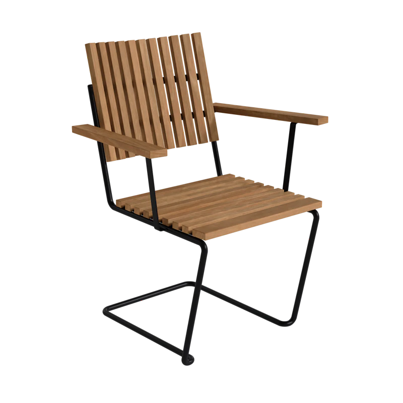 Bovik Sessel, Teak / Schwarz Stahl