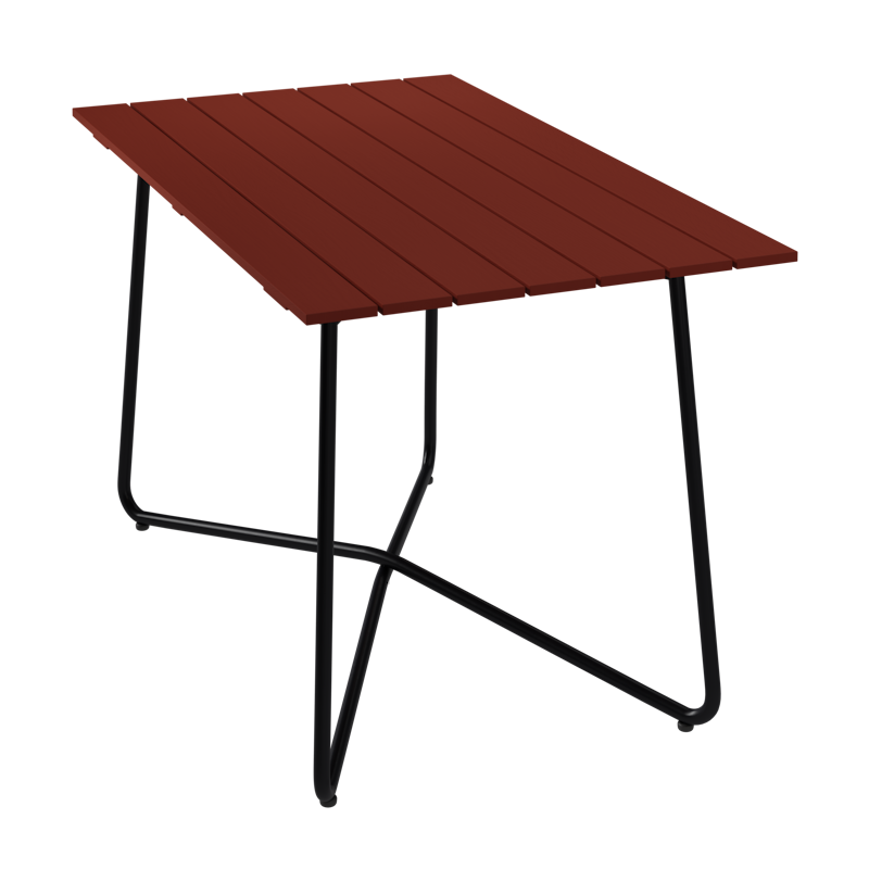 B25A Tisch 70x120 cm, Dunkelrot / Schwarz