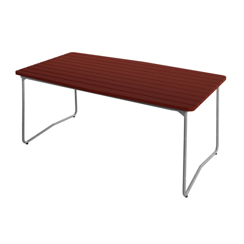 B31 Tisch 92x170 cm, Dunkelrot / Heiß Verzinkter Stahl