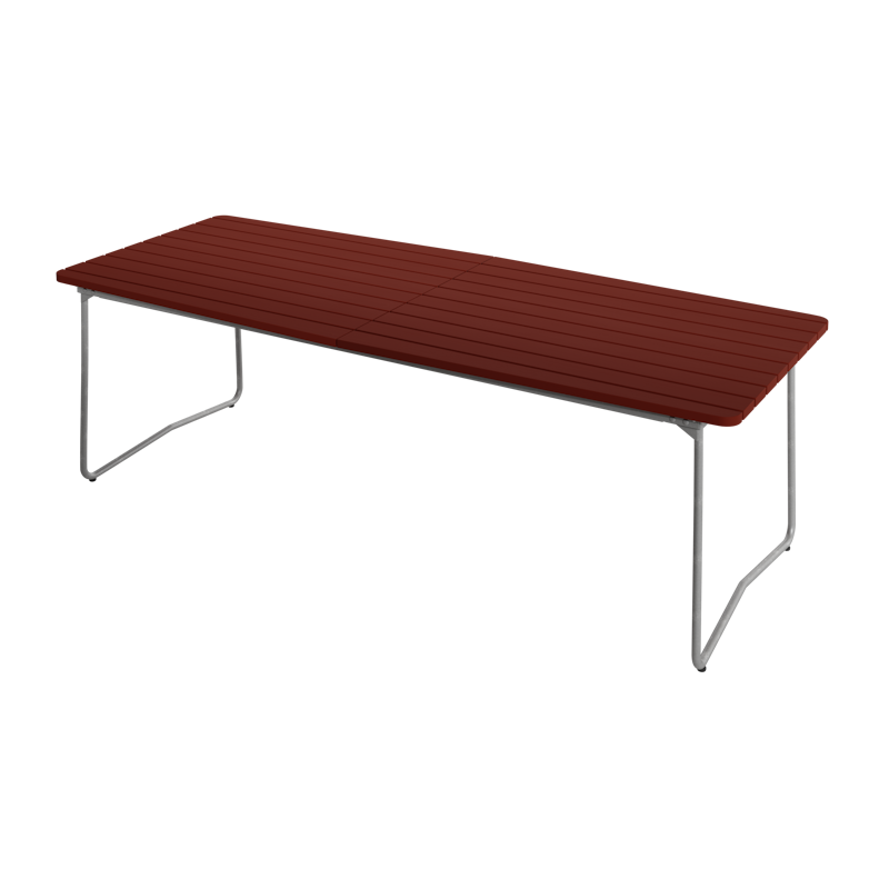 B31 Tisch 92x230 cm, Dunkelrot / Heiß Verzinkter Stahl