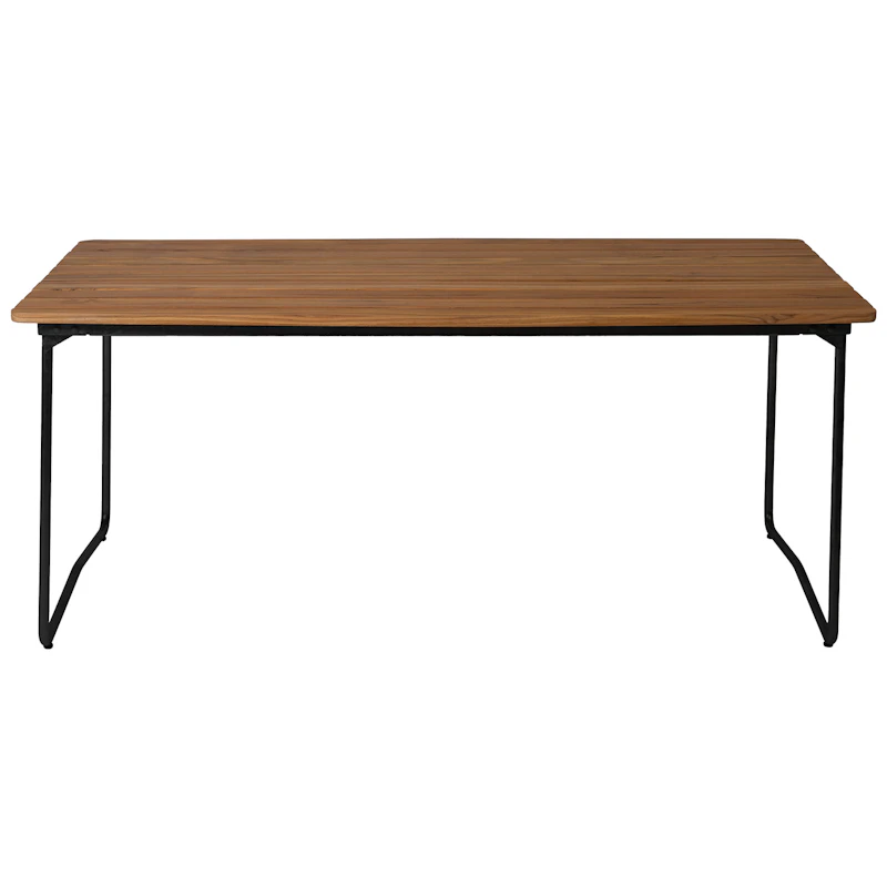 B31 Tisch 92x170 Cm, Unbehandeltes Teakholz / Schwarz