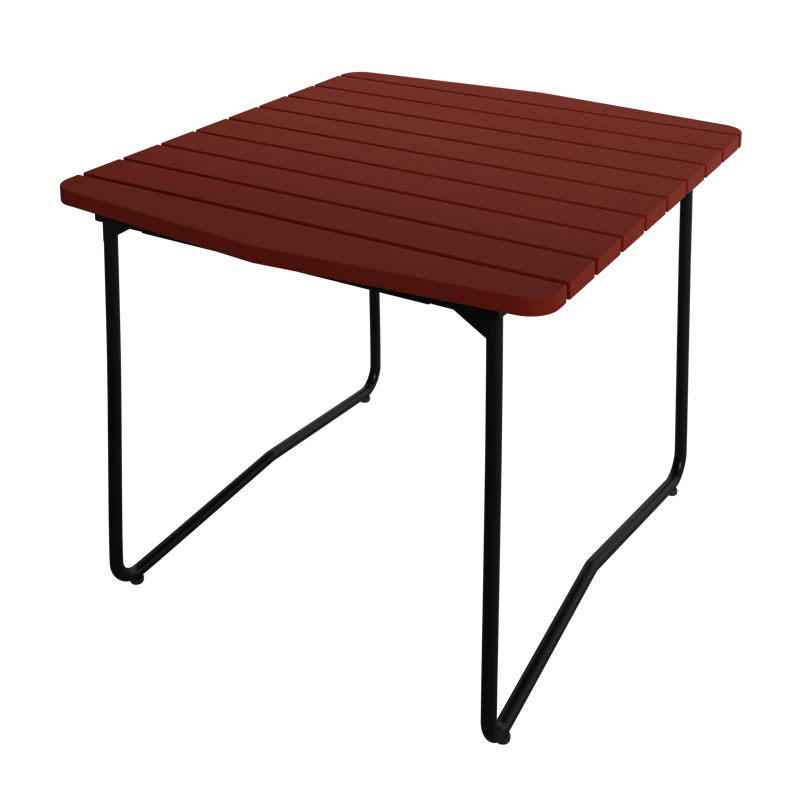 B31 Tisch 92x84 cm, Dunkelrot / Schwarz