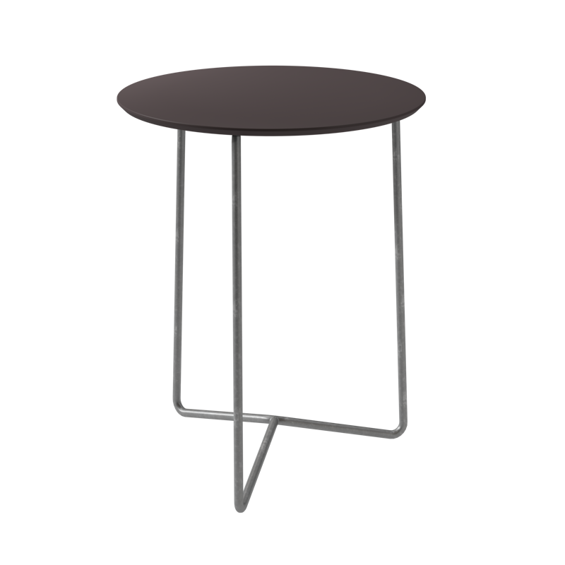 High Tech Tisch Ø60 cm, Charcoal / Heiß Verzinkter Stahl