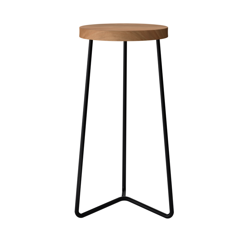 Hocker V1, Teak / Schwarz