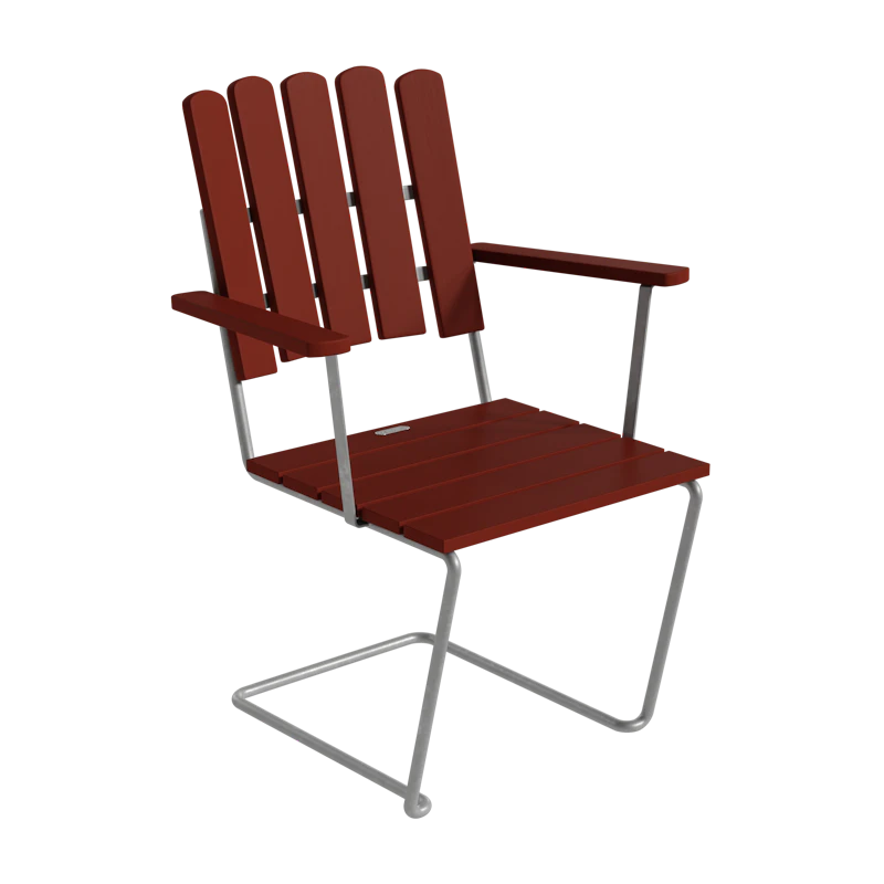 Lehnstuhl A2, Dunkelrot / Heiß Verzinkter Stahl