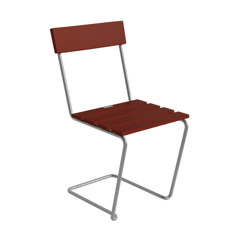 Stuhl 1, Dunkelrot / Heiß Verzinkter Stahl