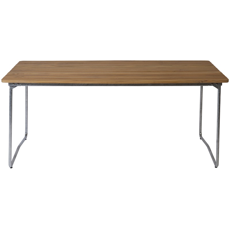B31 Tisch 92x170 cm, Unbehandeltes Teakholz / Heiß Verzinkter Stahl