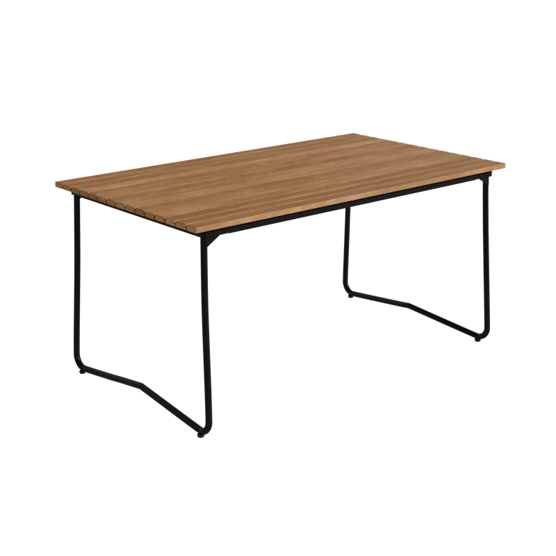 Bovik Tisch 92x150 cm, Teak / Schwarz Stahl