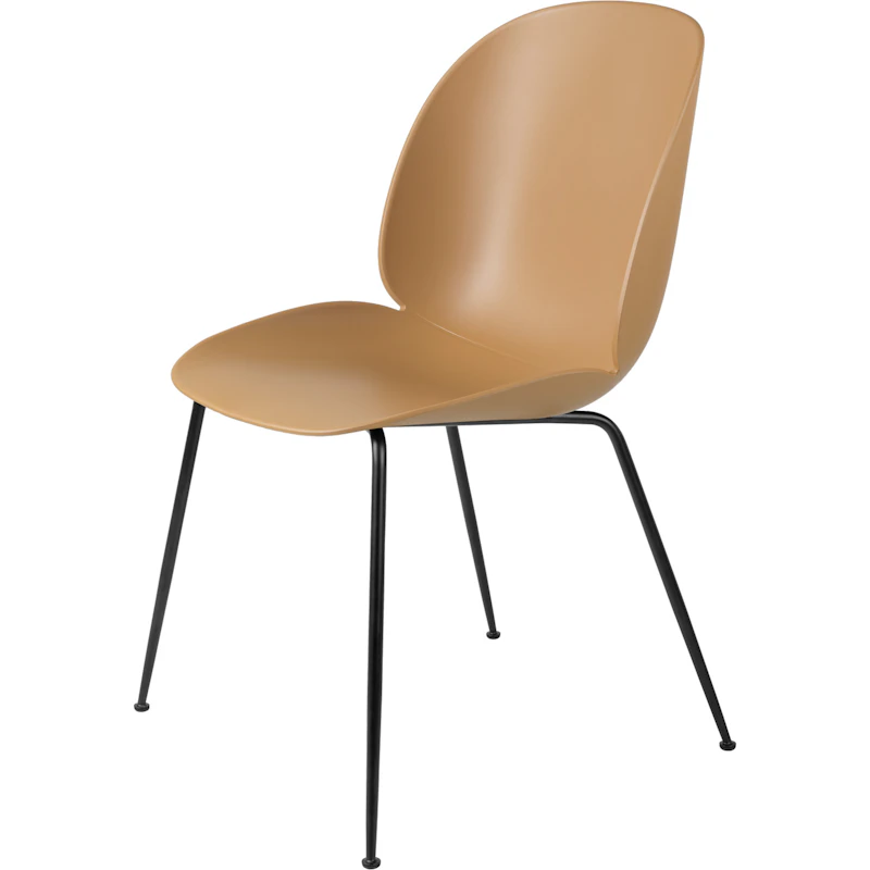 Beetle Stuhl Conic Matt Black, Amber Brown
