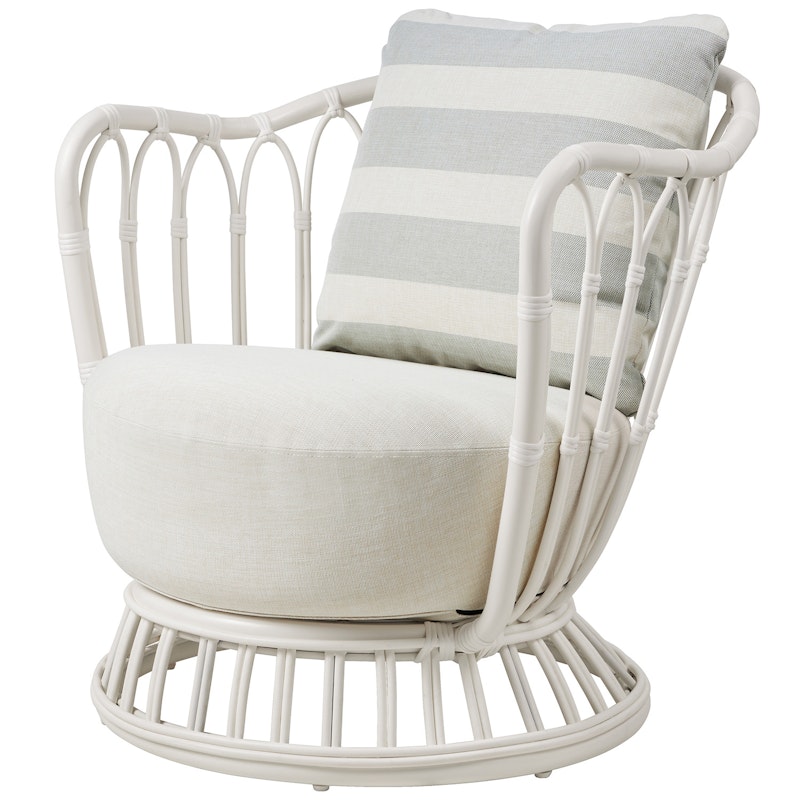 Grace Loungesessel Outdoor, Alabaster White / Leslie 006 /  Leslie Stripe 020