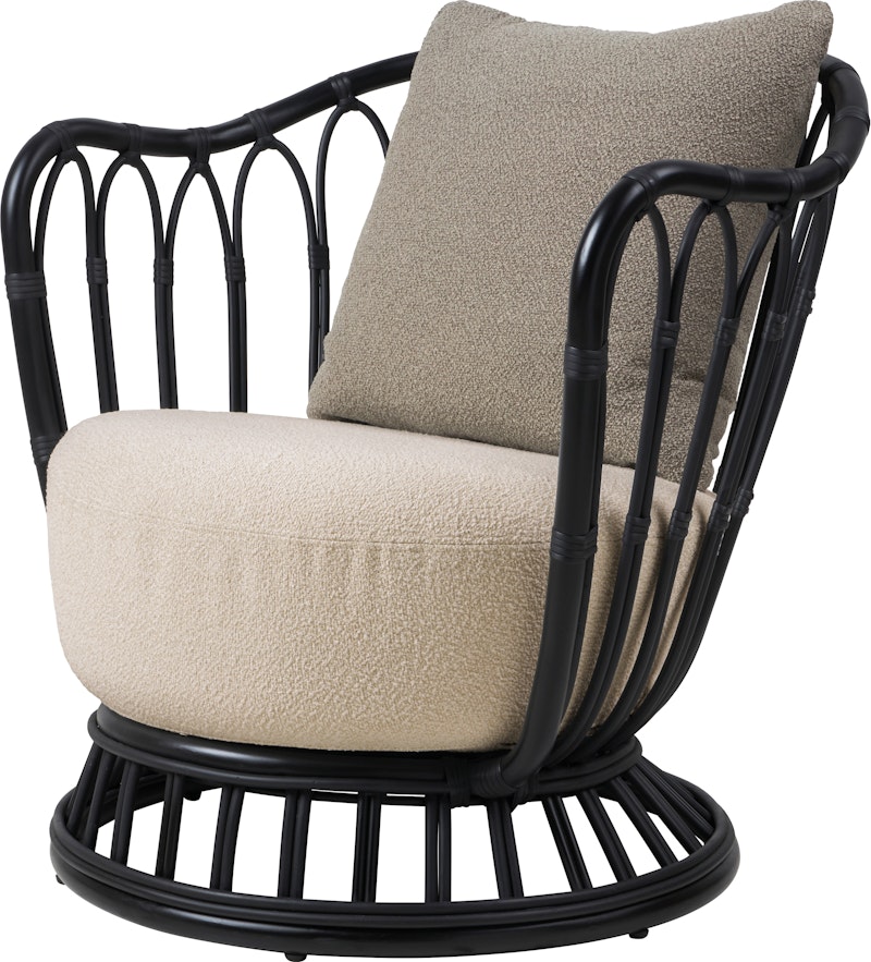 Grace Loungesessel Outdoor, Schwarz / Lorkey 41 / Lorkey 43