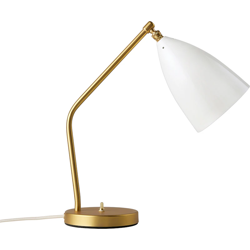 Gräshoppa Tischlampe, Glossy Alabaster White
