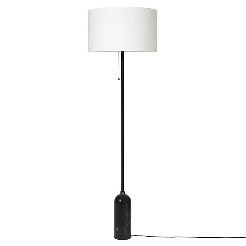 Gravity Stehlampe, In Schwarzem Marmor / Weiß