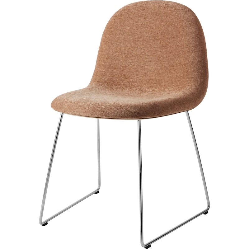 GUBI 3D Esszimmerstuhl, Edelstahl / American Walnut / Belsuede Special Dedar 132