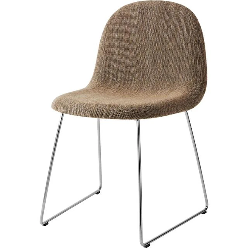 GUBI 3D Esszimmerstuhl, Edelstahl / Bouclé 005