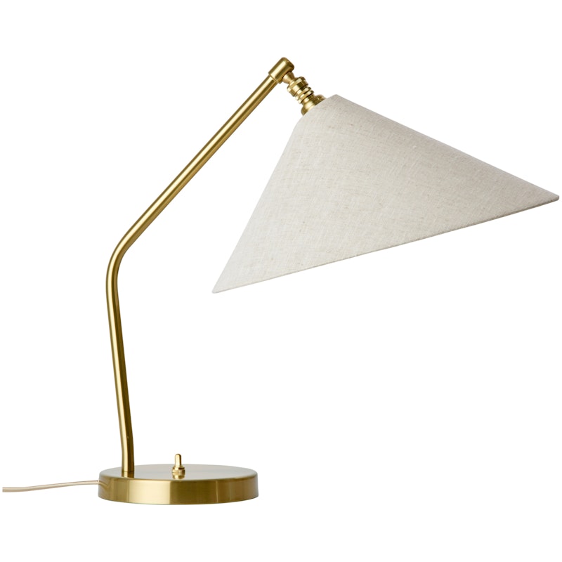 Gräshoppa Tischlampe, Messing / Canvas