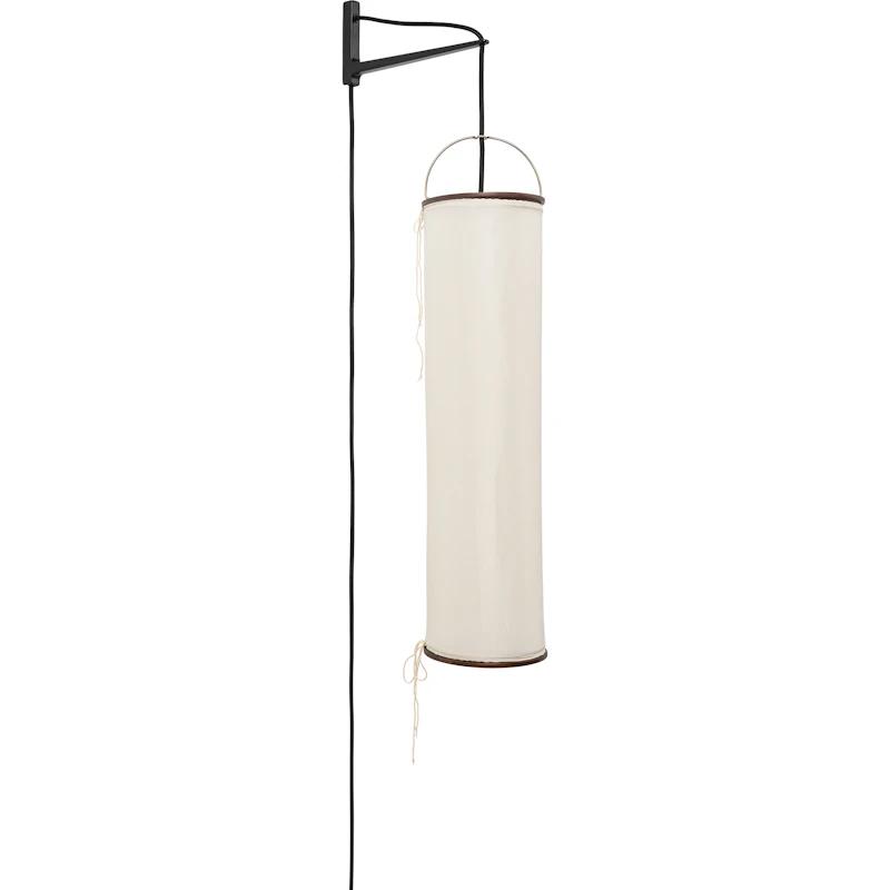 Silk Lantern Wandleuchte, Natural White Silk / Schwarz