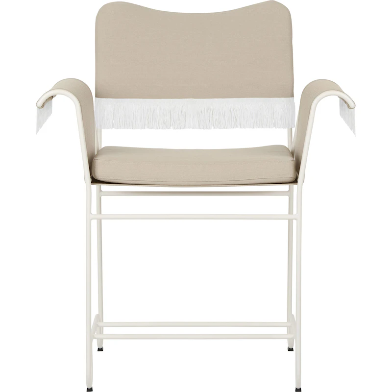 Tropique Esszimmerstuhl mit Fransen, Classic White Semi Matt / Leslie 12