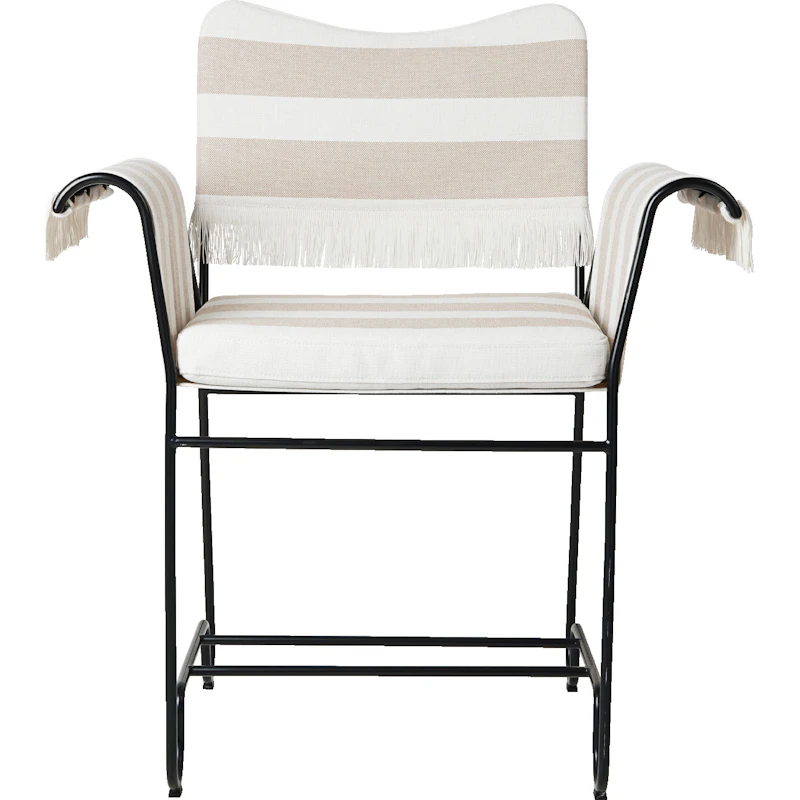 Tropique Esszimmerstuhl mit Fransen, Classic Black / Leslie Stripe 40