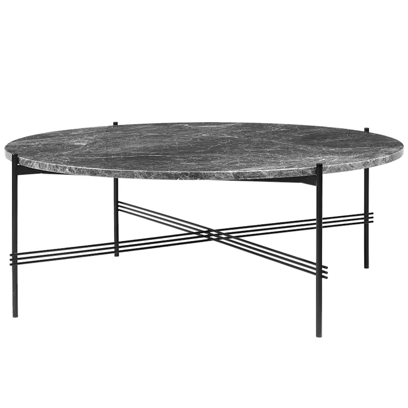 TS Kaffeetisch Ø105 cm, Schwarz / Grau Marmoriert