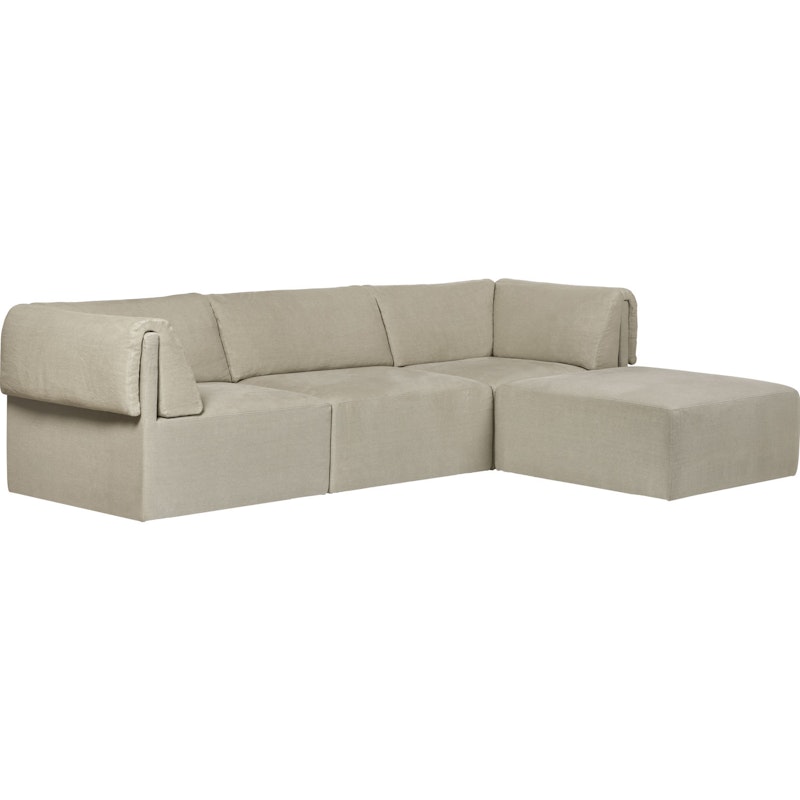 Wonder 3-Sitz-Sofa/ Chaise Longue PG2, Bel Lino G077/13 FC