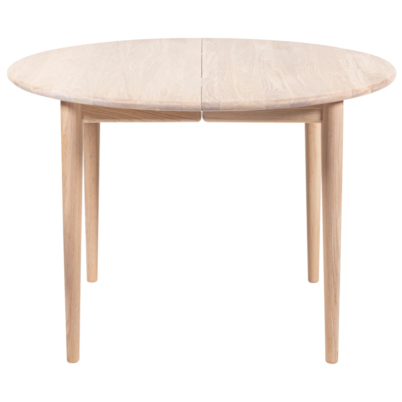 897 Esstisch Verlängerbar Ø105 cm, Geölte Eiche Weiß