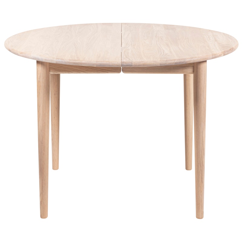 897 Esstisch Verlängerbar Ø105 cm, Geölte Eiche Weiß