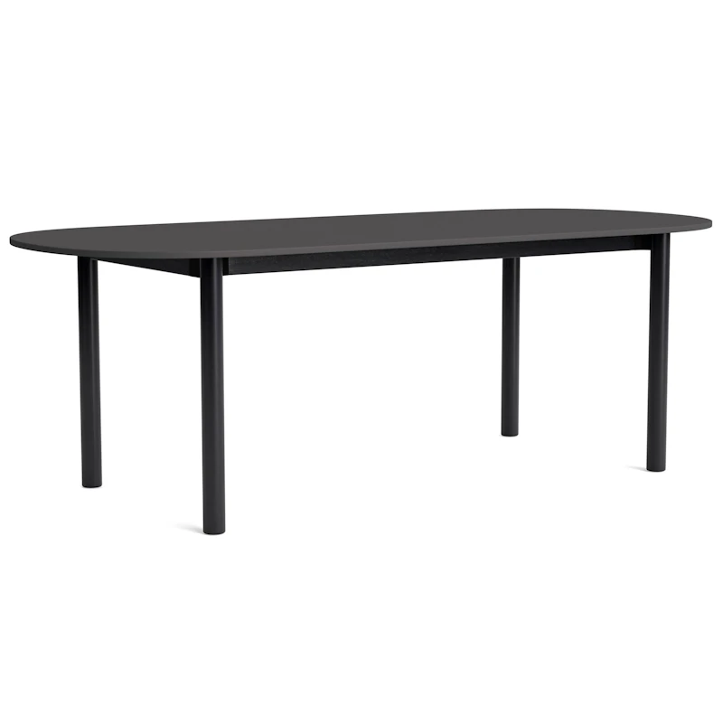 Annex Tisch Länglich 95x220 cm, Aluminium Dunkelgrau / Schwarze Eiche