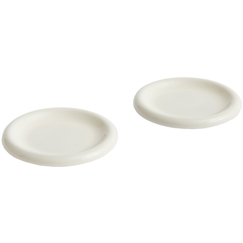 Barro Plate Set of 2 Ø18 cm, Altweiß