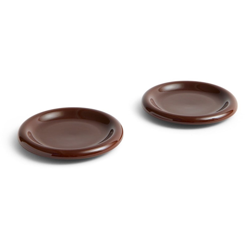 Barro Plate Set of 2 Ø18 cm, Burgunderrot