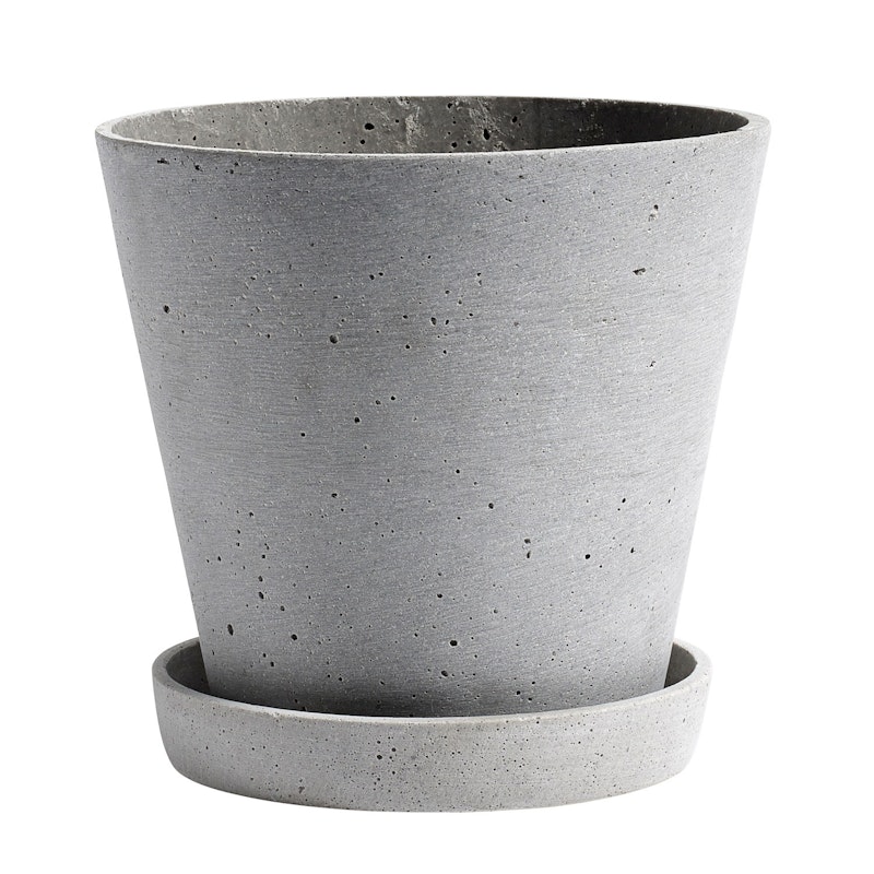 Flowerpot Topf mit Unterteller Grau, Ø17.5 cm L