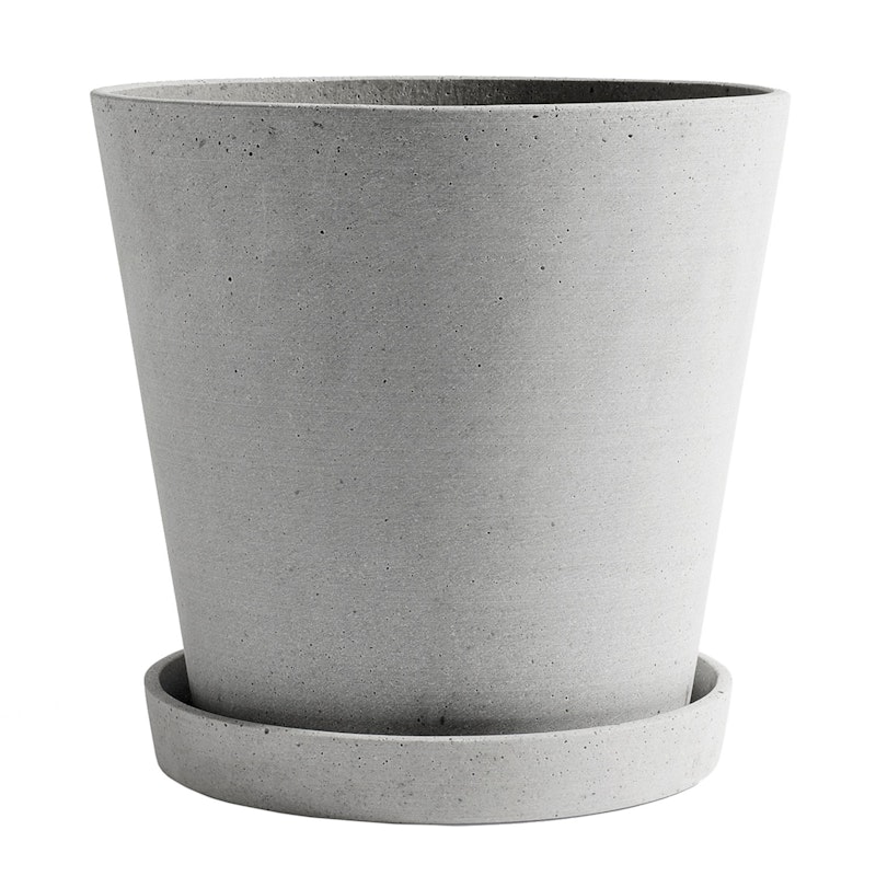 Flowerpot Topf mit Unterteller Grau, Ø26 cm XXL