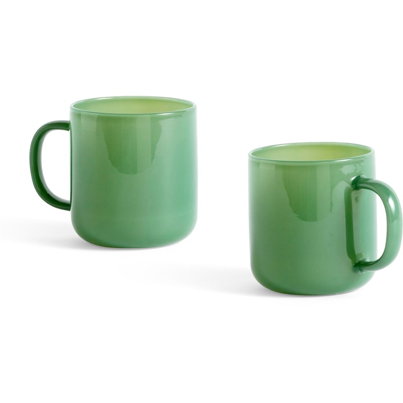 Borosilicate Tasse 2-er Set, Jadegrün