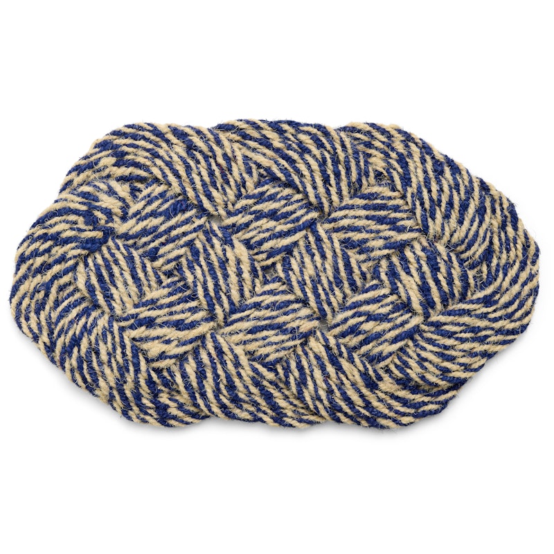 Coco Fußabtreter Swirl 40x80 cm, Blue / Altweiß