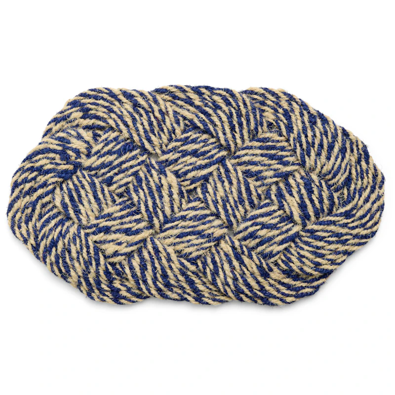 Coco Fußabtreter Swirl 40x80 cm, Blue / Altweiß