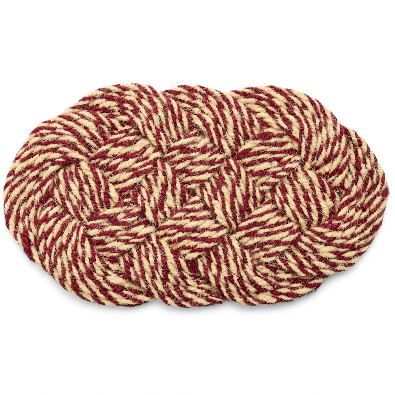 Coco Fußabtreter Swirl 40x80 cm, Bordeaux / Altweiß