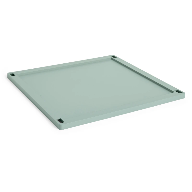 Colour Crate Plastic Large Square Deckel, Sage Green