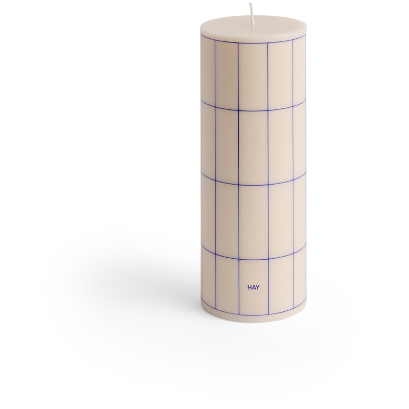 Column Stumpenkerze Mittlerer, Blau / Altweiß