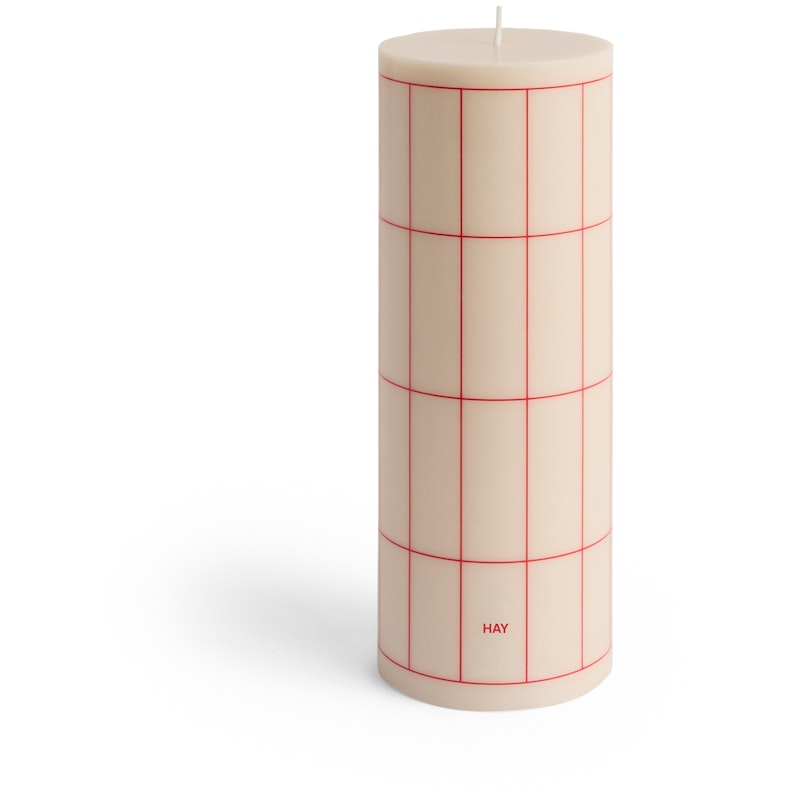 Column Stumpenkerze Groß, Rot / Altweiß