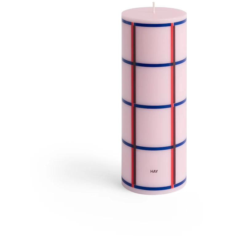 Column Stumpenkerze Mittlerer, Rot / Dunkelblau / Light Pink