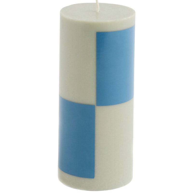 Column Stumpenkerze S, Grau / Blau