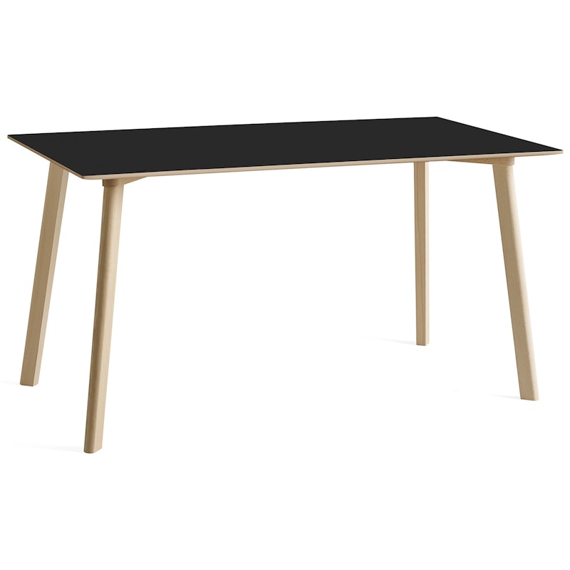 CPH Deux 210 2.0 Tisch 75x140 cm, Schwarz / Unbehandeltes Buchenholz