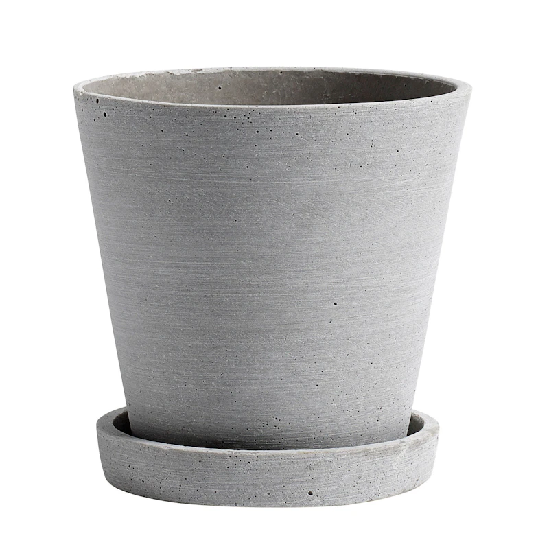Flowerpot Topf mit Unterteller Grau, Ø14 cm M