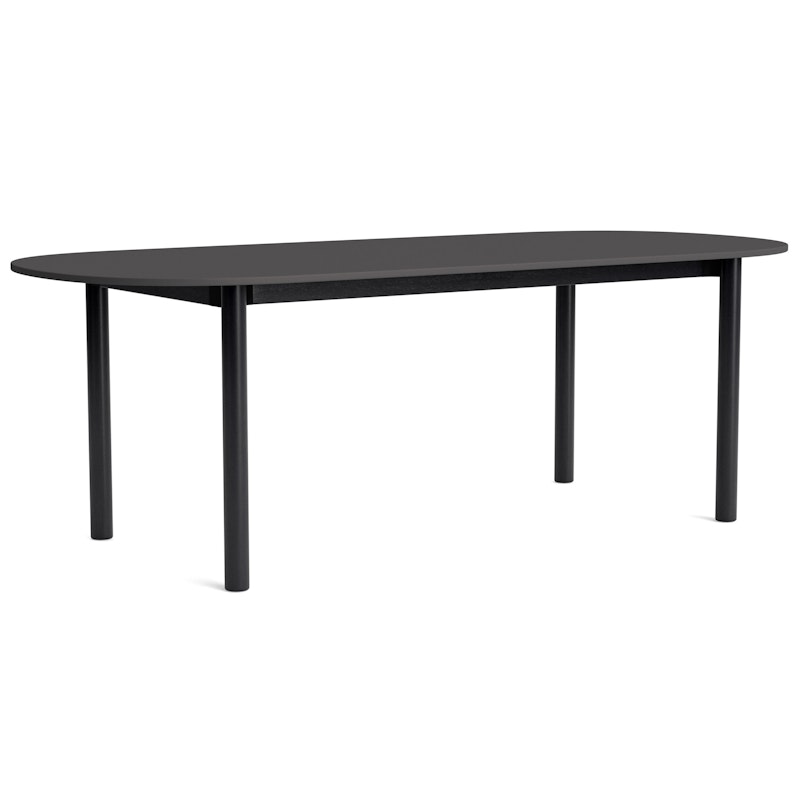 Annex Tisch Länglich 95x220 cm, Aluminium Dunkelgrau / Schwarze Eiche