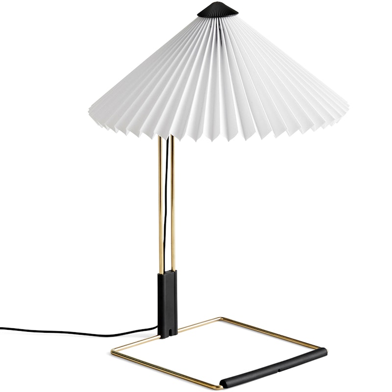Matin Tischlampe 300 mm, Poliert Messing / Pure White