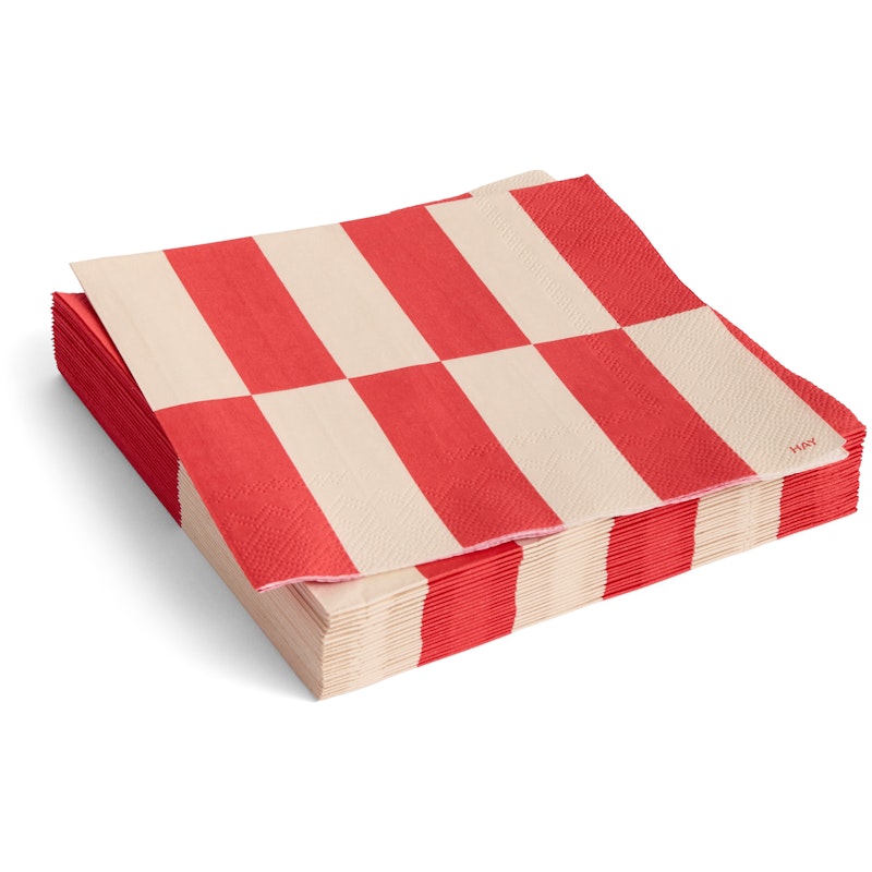 Pattern Servietten 33x33 cm, Rot / Altweiß