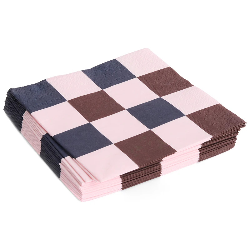 Pattern Servietten 40x40 cm, Schwarz / Light Pink