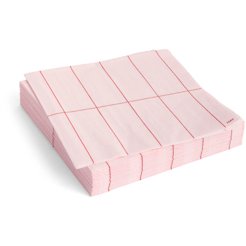 Pattern Servietten 33x33 cm, Rot / Hellrosa